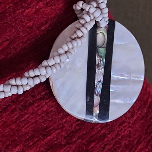 Handmade necklace from natural materials new 45cm