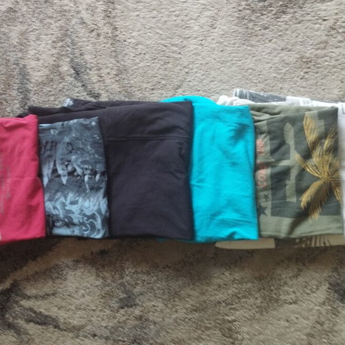 Set of 6 men's cotton T-shirts size M, multicolor brands
