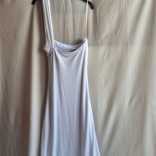 Halston Heritage Small Ivory Satin One Shoulder Maxi Dress like new