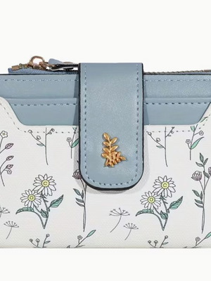 Wallet with flowers new, compact and practical