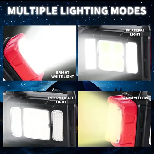 Rechargeable flashlight new with USB, 4 LED, solar charging and power bank