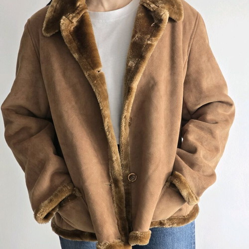Vintage Camel Suede Jacket like new, brown