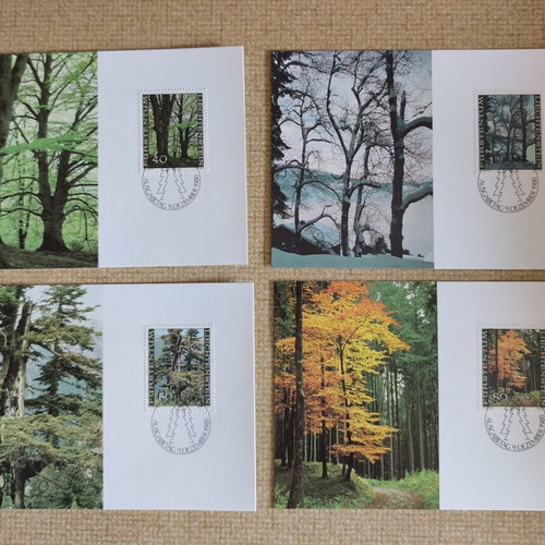 Maximum cards set from Liechtenstein 1980, like new, forest theme