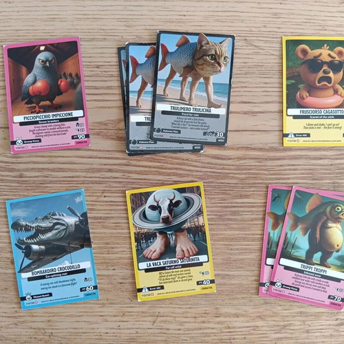Italian Brainrot Cards used, mixed condition