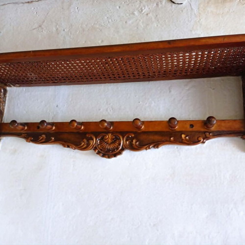 Handmade entry console used with hanger and mirror