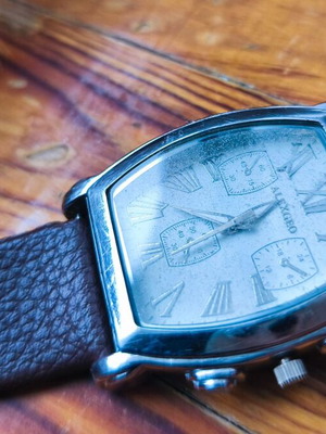 AlexGEO German chronograph watch used, black and brown