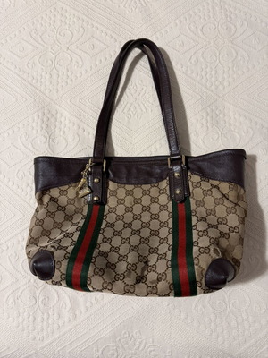 Gucci vintage τσάντα tote Jolicoeur GG από καμβά με γούρια