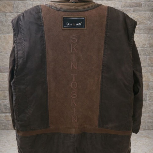 Men's leather coat 2XL with removable vest like new, brown