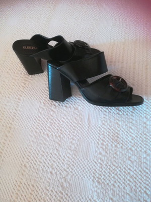 Sandal slipper new, summer, leather, size 36, black
