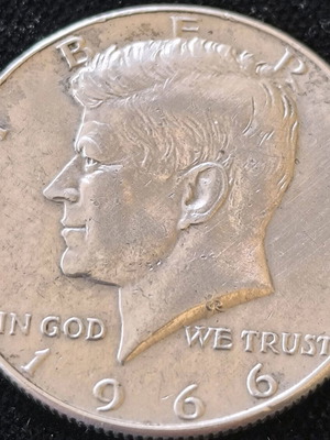 Half Dollar Kennedy 1966 used, silver