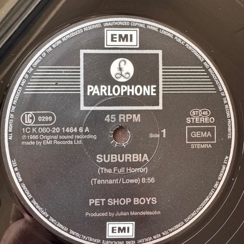 Pet Shop Boys Suburbia 12" Maxi Single used, pop