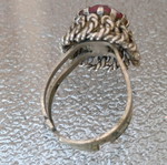Old ring used, gray with red stone