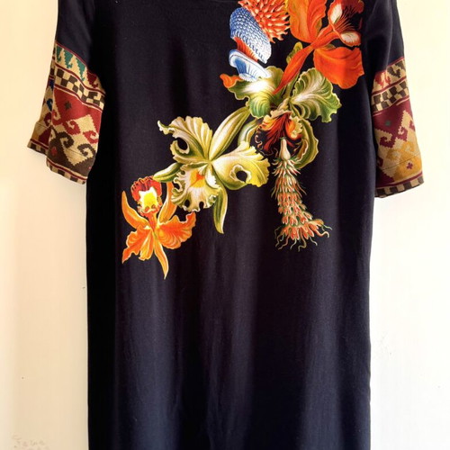 Desigual Lacroix Visegrád Mini Dress like new, black with floral print