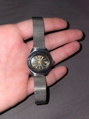 Orient wristwatch vintage automatic 21 jewels 22mm silver like new