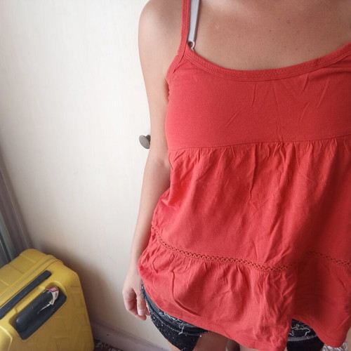 Zara red sleeveless top, size M