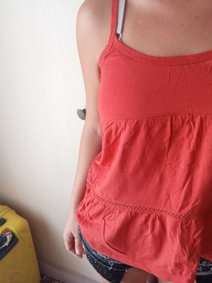 Zara red sleeveless top, size M