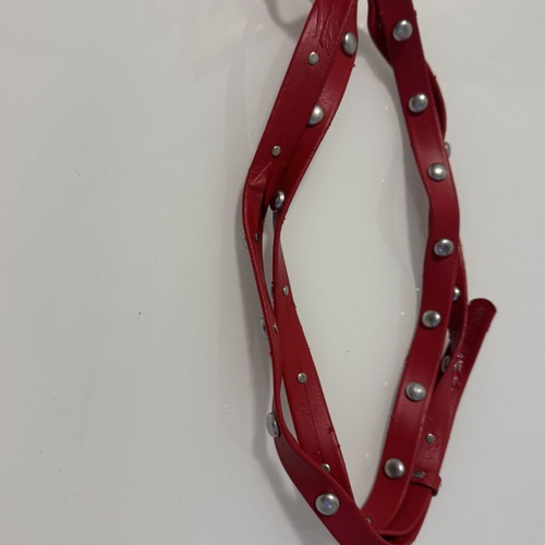 Armani Jeans red leather belt size 80, like new with studs
