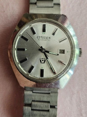 Citizen vintage αντρικό ρολόι μεταχειρισμένο, ασημί, αυτόματο με ημερομηνία