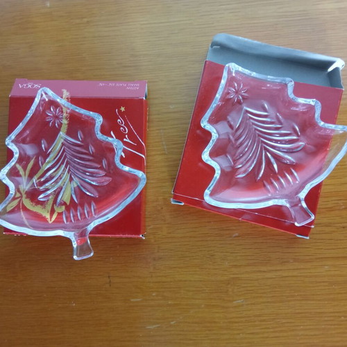Christmas glass tree decorations Soga set of 2 new