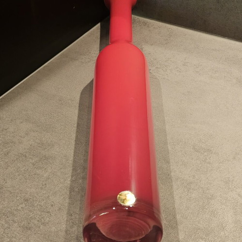Royal Leerdam Ligne Libre red vase by Siem van de Marel 1993 like new