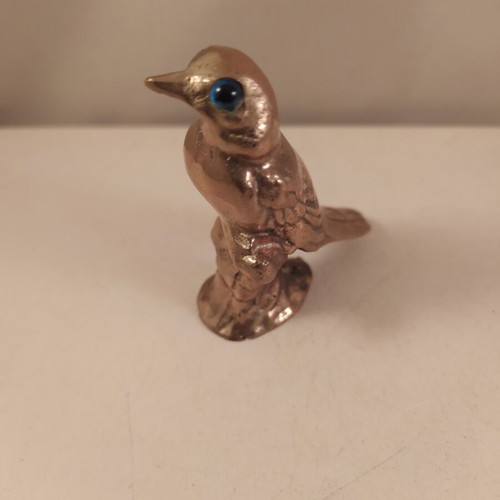 Vintage brass bird miniature