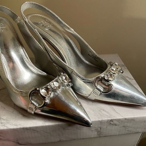 Silver heels size 36 like new