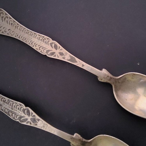 Vintage dessert spoons set of 4 used with crown design