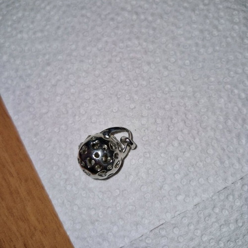 Fwo bead for necklace with rhinestones silver like new