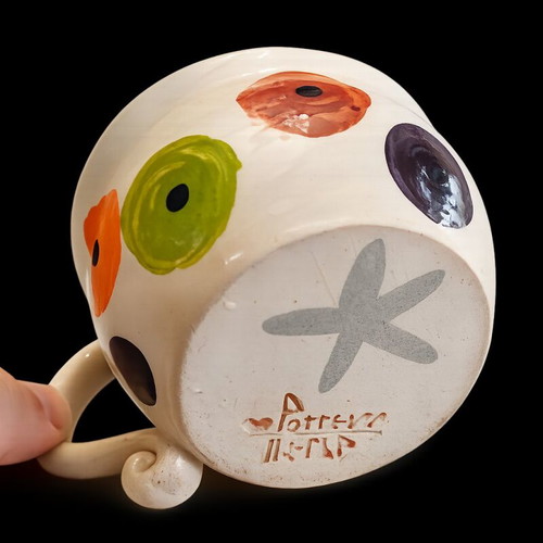 Ceramic cup new, handmade unique design