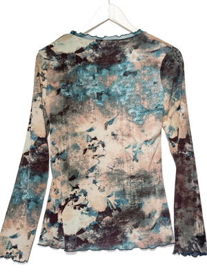 Y2K mesh top used, multicolor, size M