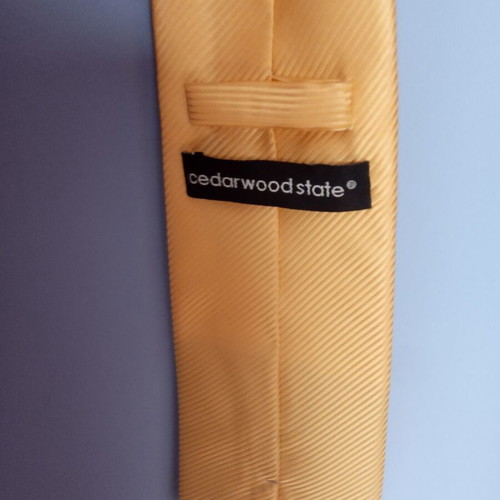 Tie golden-yellow like new, by CEDARWOOD STATE