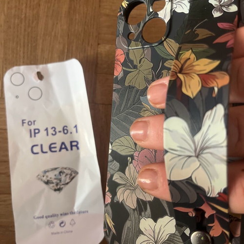 iPhone 13 floral matte case with strap like new