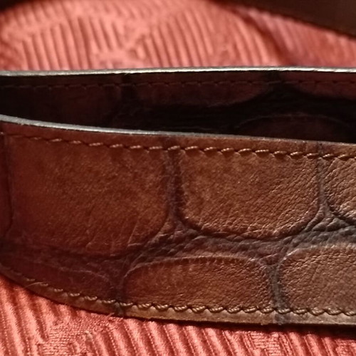 Leather belt brown and gold, new, size 110