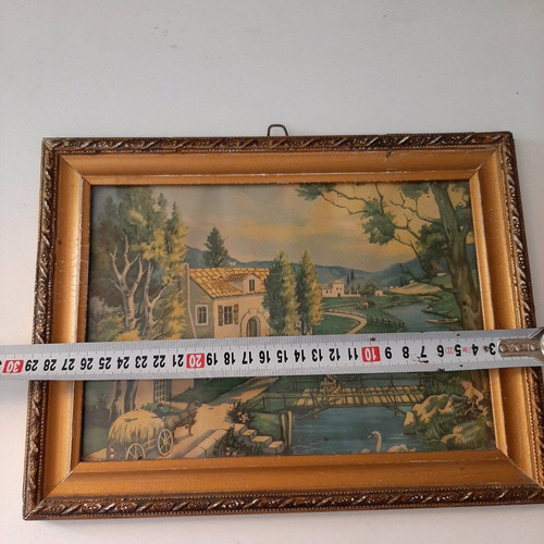 Vintage painting used with carved frame 30×23