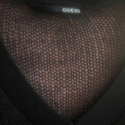 Guess blouse new transparent knit with sequins black size S