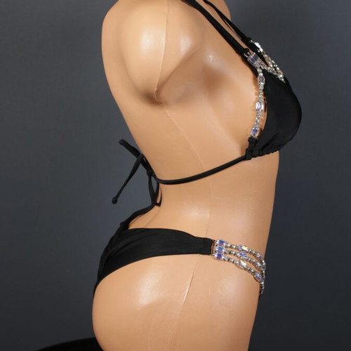 Black shiny bikini swimsuit new, sizes S and M