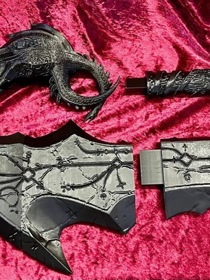 Blades of Chaos (God of War) 3D Printed Set, 40cm, Raw