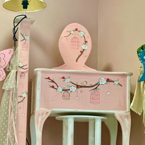 Baptism set for girl new with boudoir, stool, candle, oil set