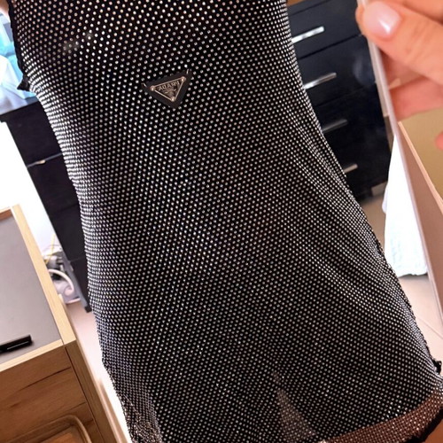 Prada style dress with rhinestones and extra inner slip, size M, new
