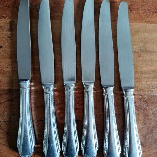 Nissiotis Solingen set of 6 silver-plated knives, stamp 90