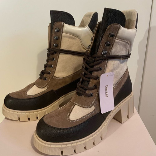 Deezee boots new, beige-brown, size 38, eco suede