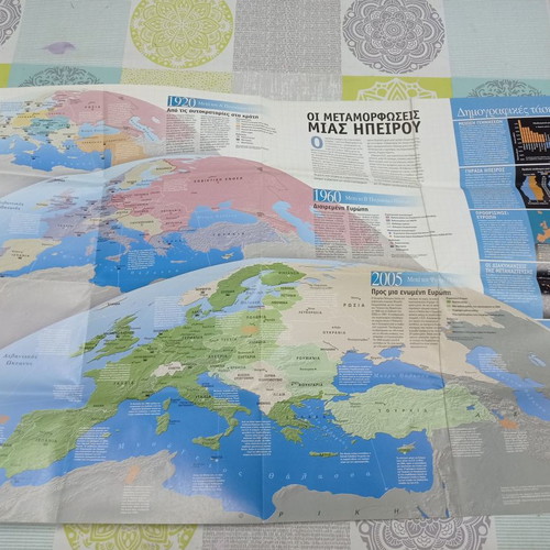 National Geographic Two-Sided Maps The Transformations of a Continent like new