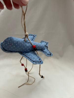 Fabric airplane new, hanging decoration
