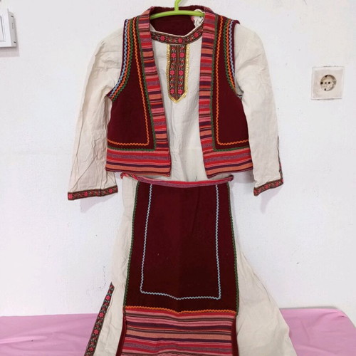 Macedonian traditional costume used, three-piece, small size
