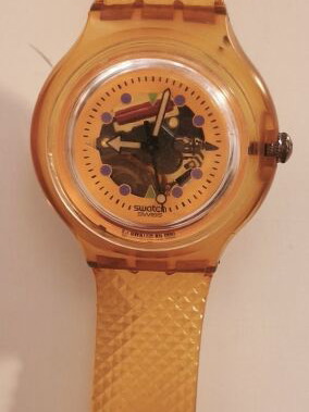 Swatch Ghent Golden Jelly GZ115 vintage watch used, gold color