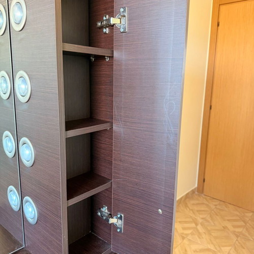 Bedroom vanity set with 8 spotlights and storage, includes stool