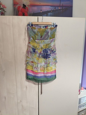 Deby Debo NoM strapless dress with multicolor tulle, like new
