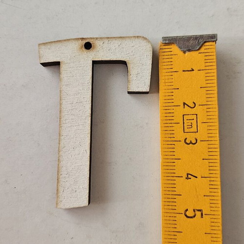 Wooden Painted Letter "Γ" New, Pack of 130 with Hole