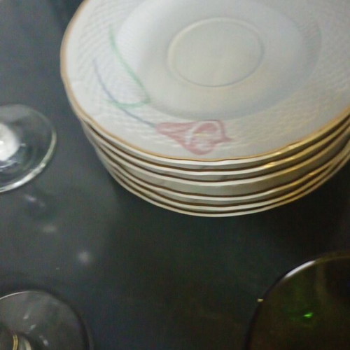 Set of coffee glasses and saucers like new