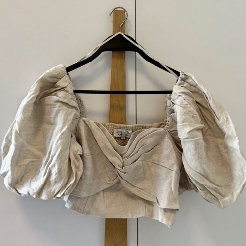 &Other Stories Linen Crop Top Beige M-L EU40 New